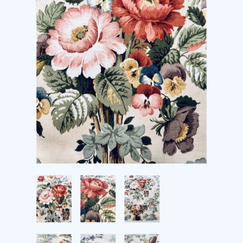 Chatsworth vintage cotton sateen fabric by Sanderson
