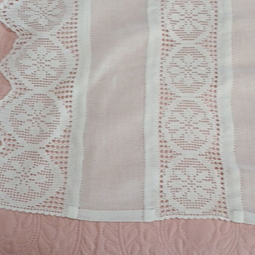 Handmade set of two white table runners, new, linen fabric