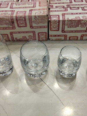 Vintage Krosno glassware set 24 pieces Roly-Poly Wobble