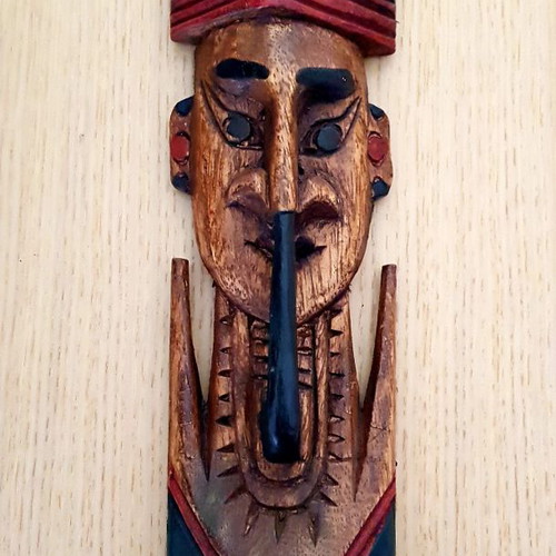 Collectible wooden handmade mask from Bali used