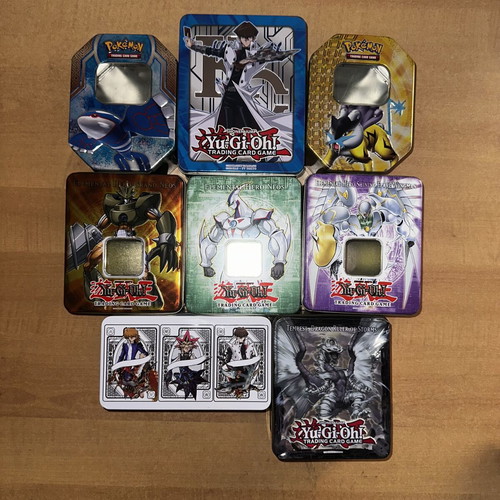 Yu-Gi-Oh and Pokémon tins used, single or pack of 2, 4, 8
