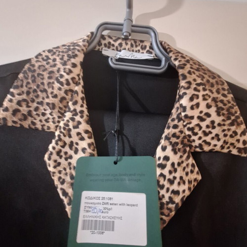 Satin set black with leopard Da-Ma Fashion new, shirt M-L