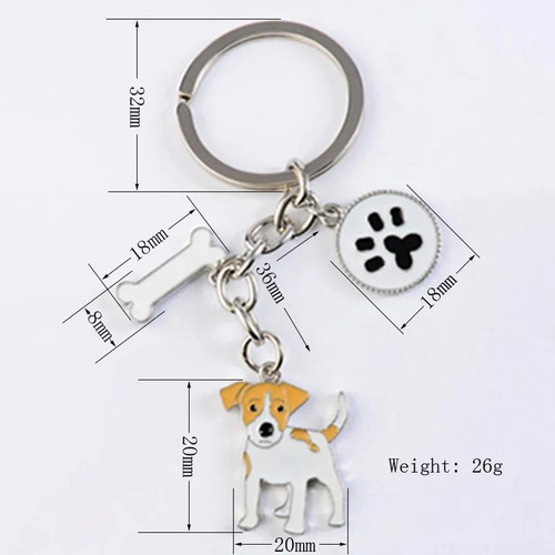 Jack Russell Terrier dog keychain new
