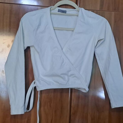 Sheddo girl's ballet cardigan, white, long sleeves