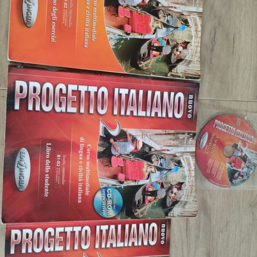 Set of 3 foreign language books Progetto Italiano Nuovo 2 Italian like new