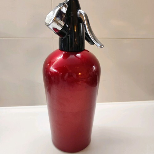 Vintage Sparklets Limited soda siphon from England like new, red metallic