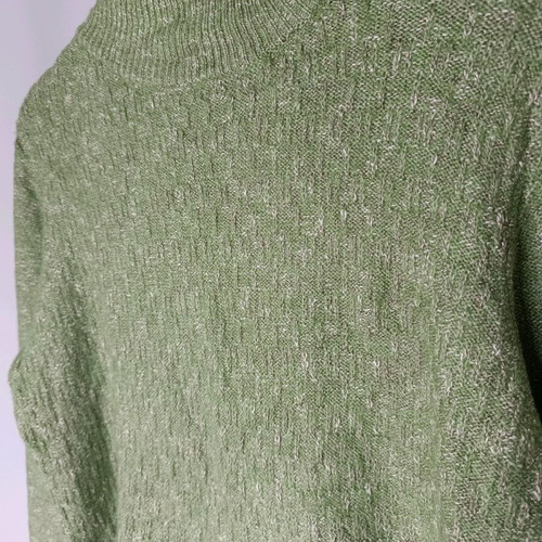 Green knitted mock neck sweater like new