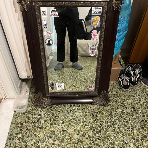 Mid Century Carved Mirror refurbished