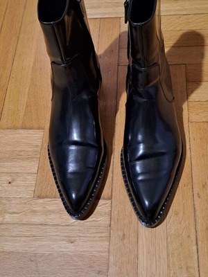 Massimo Dutti ankle boots like new, black leather, size 41