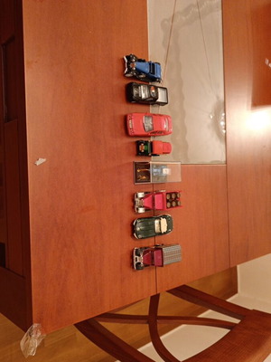 Toy vehicles used, set of 8 trucks, cars, tractors