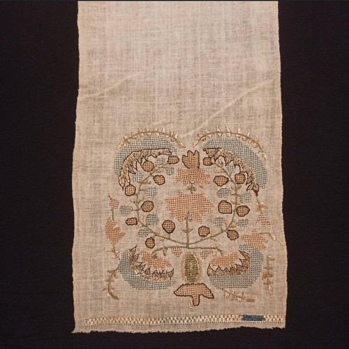 Yaglic headscarf or towel used, 18th century, cotton with embroidery