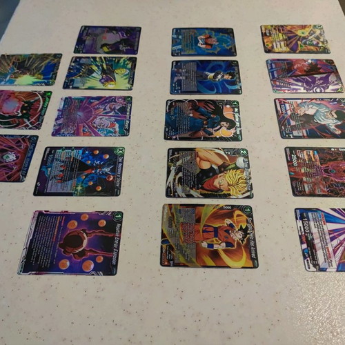 Dragon Ball Super cards used, 18 pieces, silver foil-holo