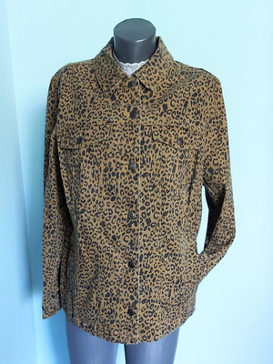 Bpc Selection Leopard Print Denim Jacket like new, sizes XXL-4XL