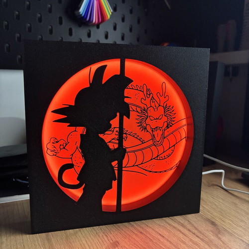 Dragon Ball Lightbox handmade lamp Goku & Shenron new