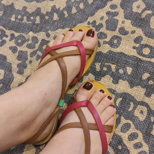 Dimopoulos leather sandals like new, multicolor, size 38