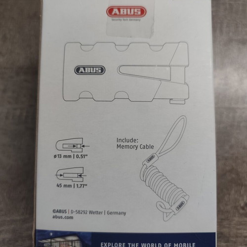 Abus Granit Sledg 77 Motorcycle Disc Brake Lock New, 13mm Pin Diameter, Red