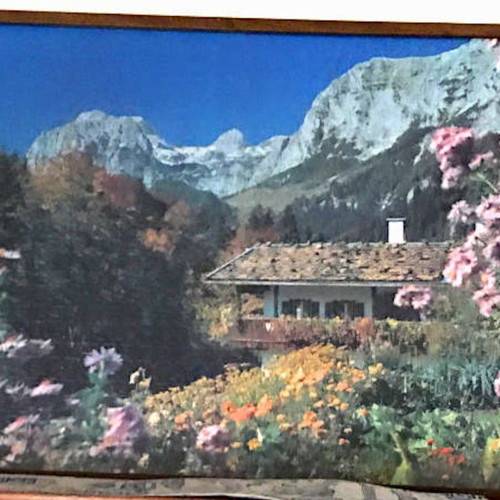 Puzzle painting 1000 pcs new with wooden frame and glass