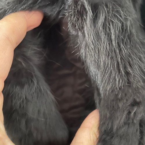 Fur vest used, black, size L