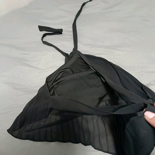 Veloudakis blouse tied at neck, like new, black, size M