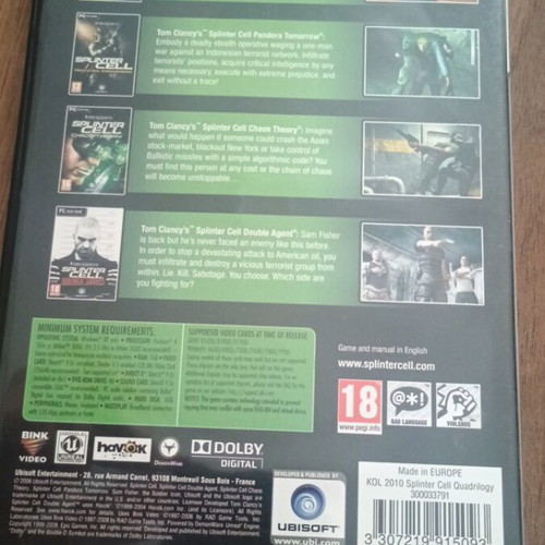 Tom Clancy's Splinter Cell Collection PC like new