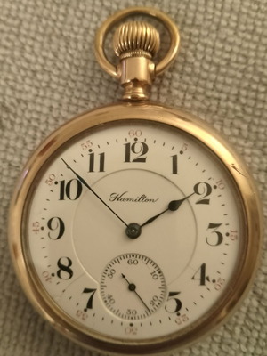 Hamilton 992 pocket watch used, collectible railroad model