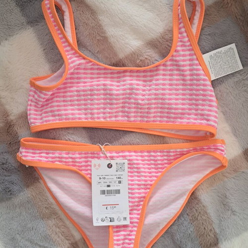Zara swimsuit like new, size 140, 9-10 years, pink orange