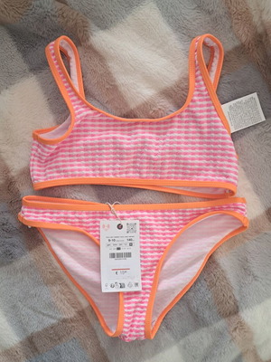 Zara swimsuit like new, size 140, 9-10 years, pink orange