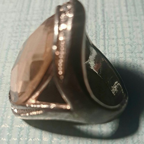 Vintage statement ring Premier Designs with large champagne crystal used
