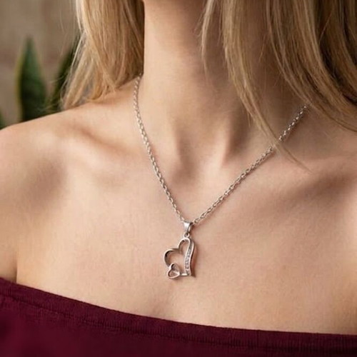 925 Silver Pendant with Zircon Stones "Anchor - Cross" with Chain