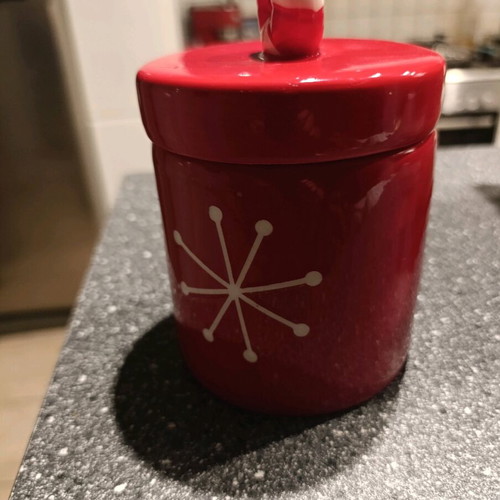 Ceramic pepper and Christmas ceramic container like new