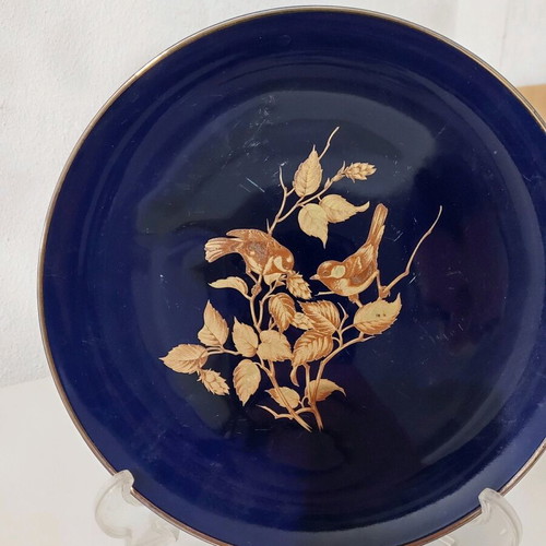 Decorative plate used with stand, Chinese cobalt blue porcelain