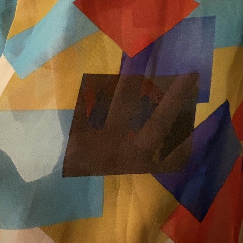 Reni Leza Caftan like new, semi-transparent with geometric shapes