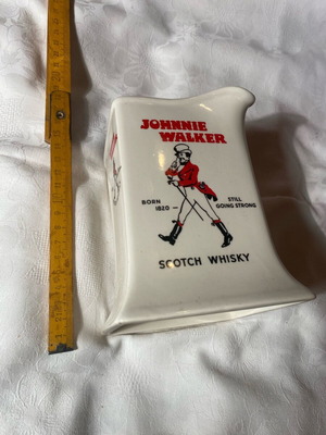 Johnnie Walker whisky advertising jug used, collectible, slightly damaged