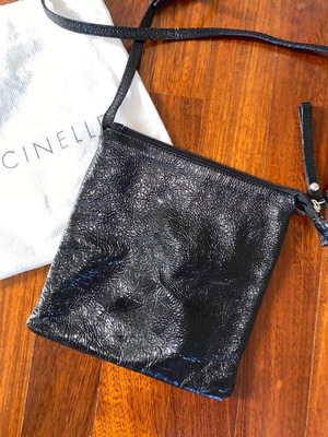 Coccinelle Shoulder Bag like new, black patent leather crossbody
