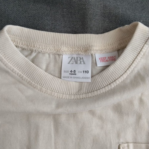 Zara short-sleeve T-shirt for boys 4-5 years, beige
