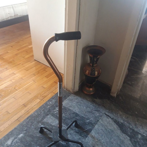 Modern low walking cane with square base