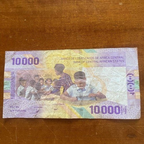 10,000 CFA Franc Banknote used from Central Africa