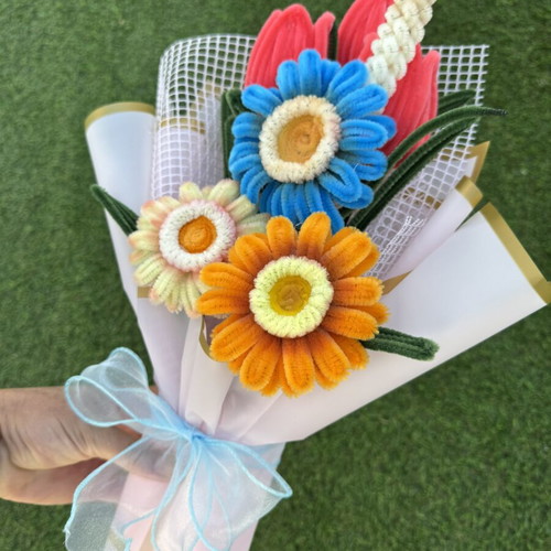 Bouquet of flowers made of chenille new