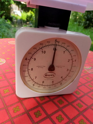 Kitchen scale used, white