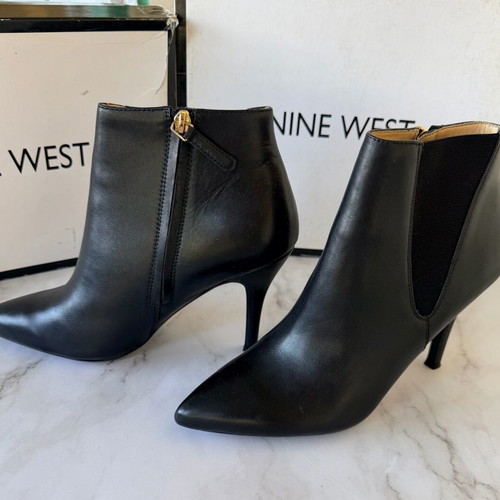 Nine West women's leather ankle boots size 39 like new black