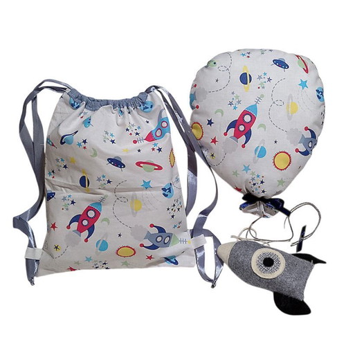 Gift Set 3 pcs with Space Balloon, Backpack & Evil Eye Charm
