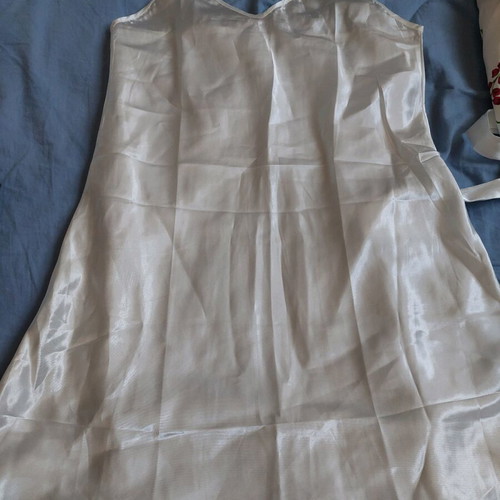 Satin nightdress and robe new Celestino white with roses