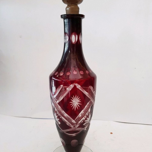 Czech crystal handmade bottle used
