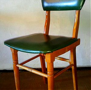 ΣΕΤ  4 Καρέκλες ( VINTAGE ) από ξύλο μασίφ με δέρμα