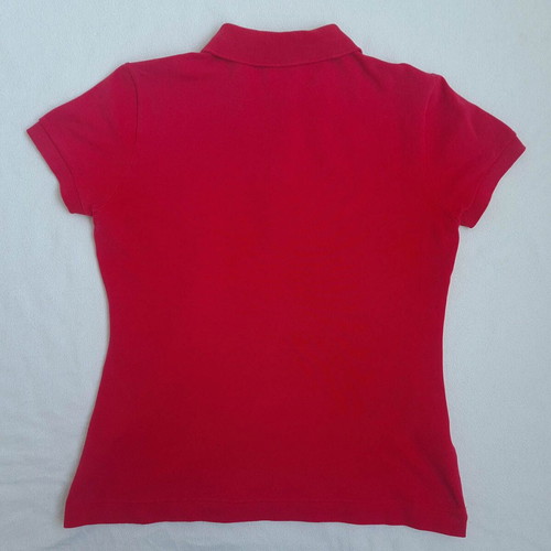 Lacoste women's red polo shirt XL slim fit short sleeve