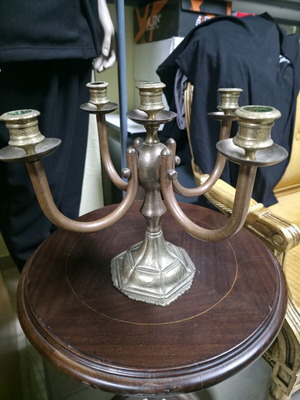 Vintage brass candlestick 5 holders used