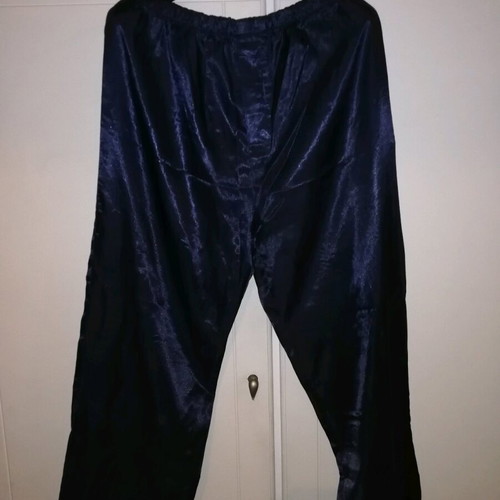 Men's satin pajama large black and blue like new