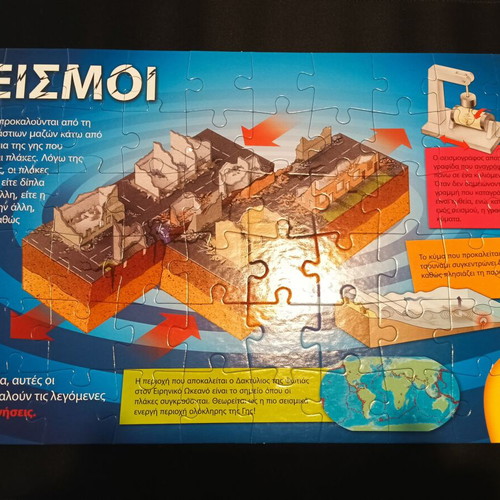Educational board game How an earthquake happens like new