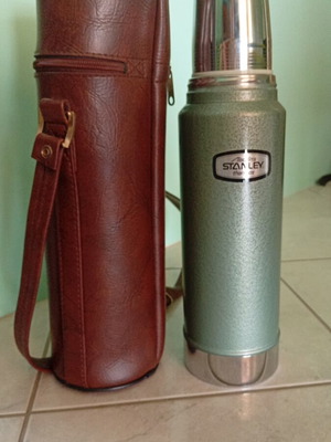 Vintage Stanley Aladdin A-944C 1 Quart Thermos with Leather Case