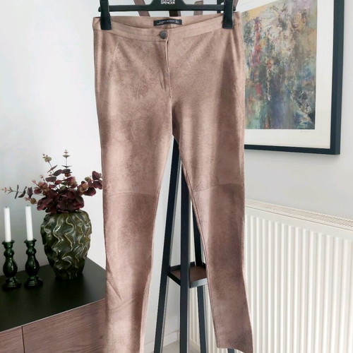 Zara fitted suede beige pants like new size M